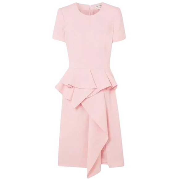 Alexander McQueen Pink Ruffle Dress Size 44 $3200 Alexander McQueen Pink Ruffle Dress Size 44 $3200